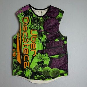 Rare Ronix Uber Discoteca Medium M Impact Vest Wakeboard Shirt Green Purple